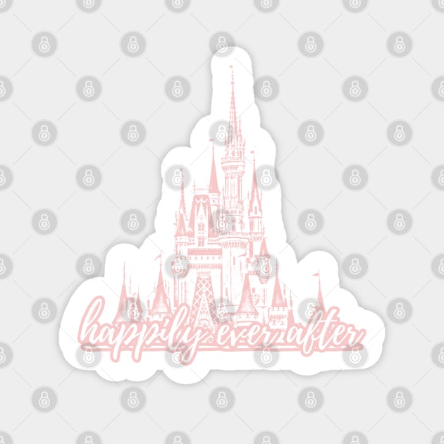 Happily Ever After Magic Castle Millennial Pink Sticker by FandomTrading